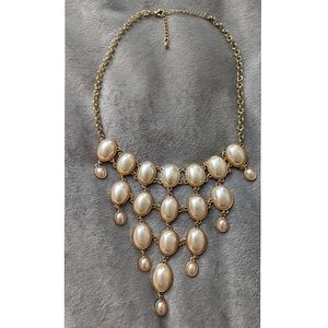 Vintage Faux-Pearl Bib Necklace
